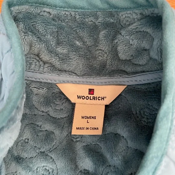 Woolrich Womens Large Wool Lined Nylon Barn Shacket Chore Rain Jacket Teal - Picture 3 of 5